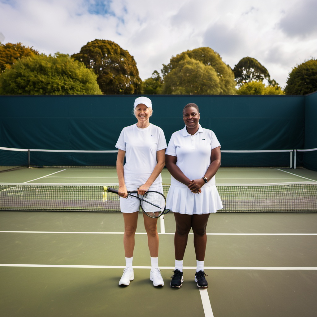 Dues persones jugant a tennis en una pista